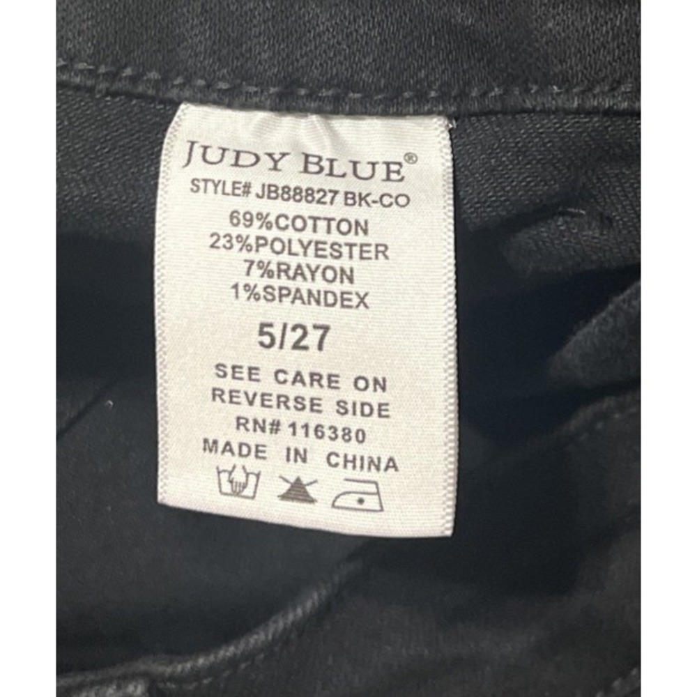 Judy Blue High Waisted Patch Pocket Straight Leg Black Jeans SZ 5/27 (27x33) - Picture 4 of 10